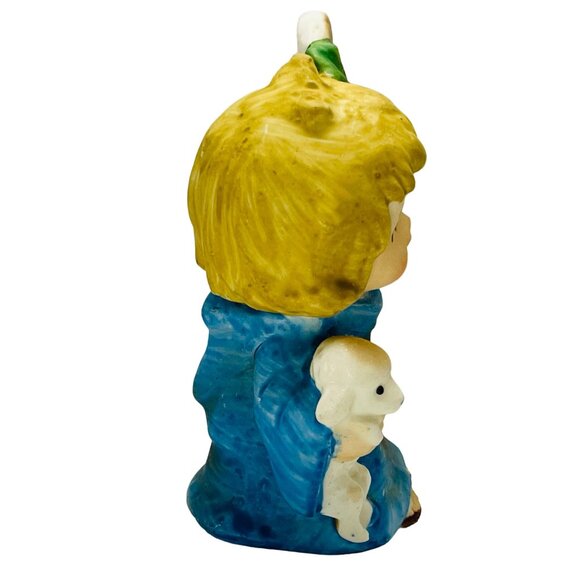 Lefton Shepherd Boy Girl Sheep Staff Figurine Christmas Holy Vintage Hand Paint - Picture 5 of 11